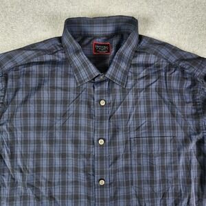 UNTUCKit Beresan Shirt Men's XXL-Tall Blue Plaid Long Sleeve Button Up Pocket